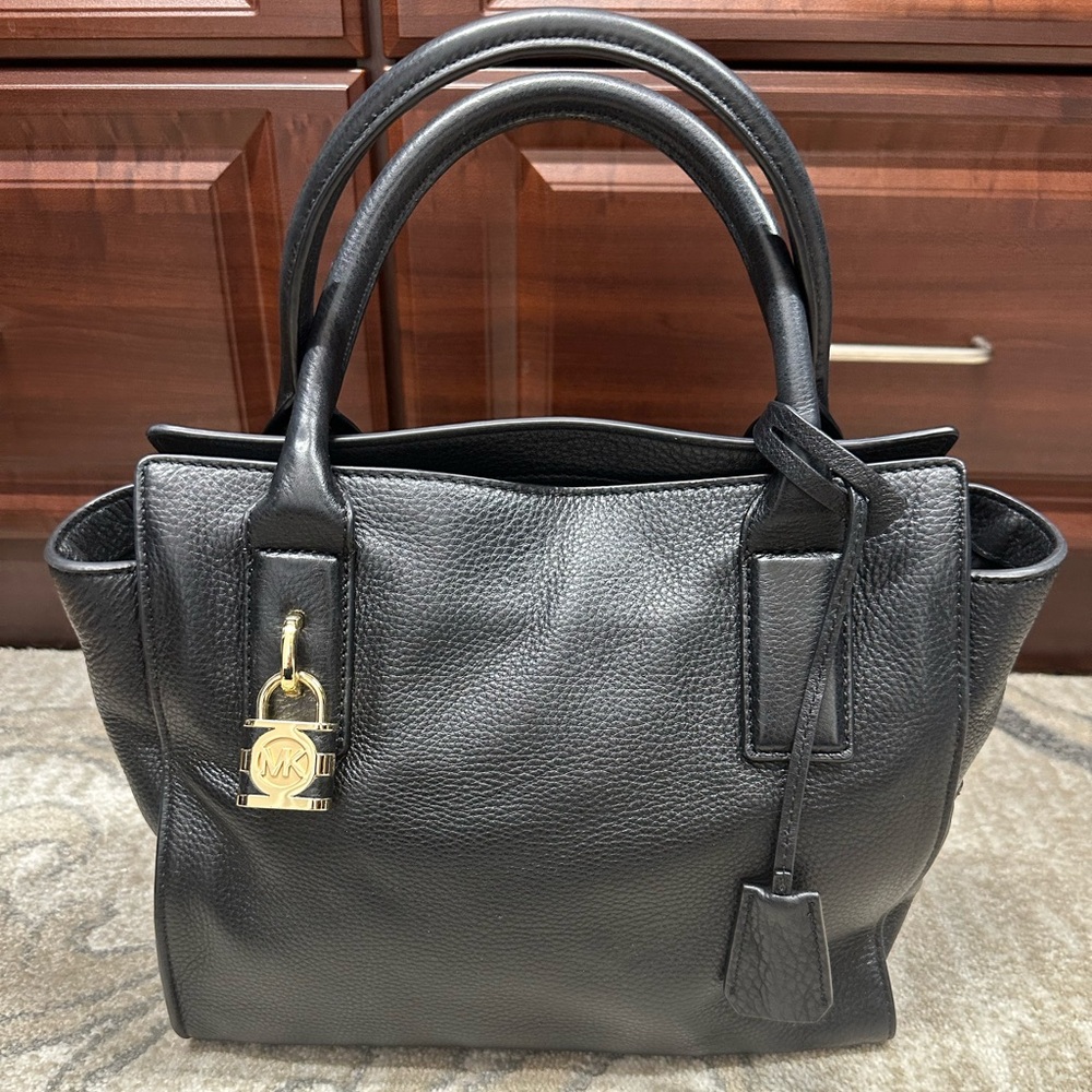 Michael Kors Black McKenna Medium Leather Satchel